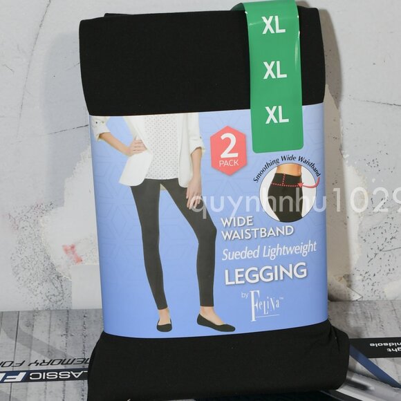 Felina wide waistband sueded lightweight legging 2 pack - Picture 4 of 8